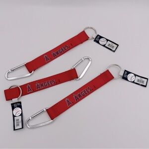 Los Angeles Angels Red Carabiner Keychains, 3 pieces